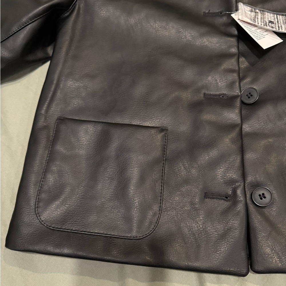 Coated short faux leather jacket, new tag, basic, high quality - Picture 5 of 7